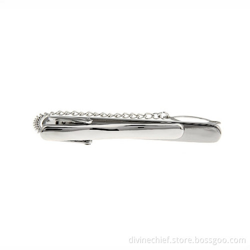 Custom Made Fashion Luxury Men Crystal Tie Clip With Chains